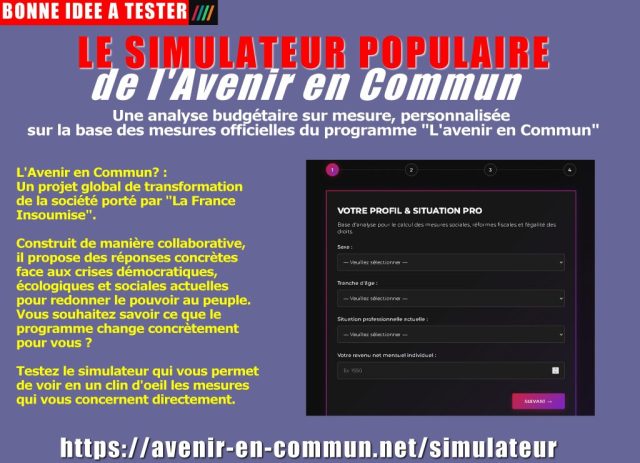 le simulateur populaire de l'Avenir en Commun